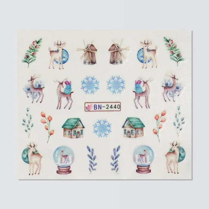 Слайдеры для ногтей &laquo;Christmas deer&raquo;, разноцветные