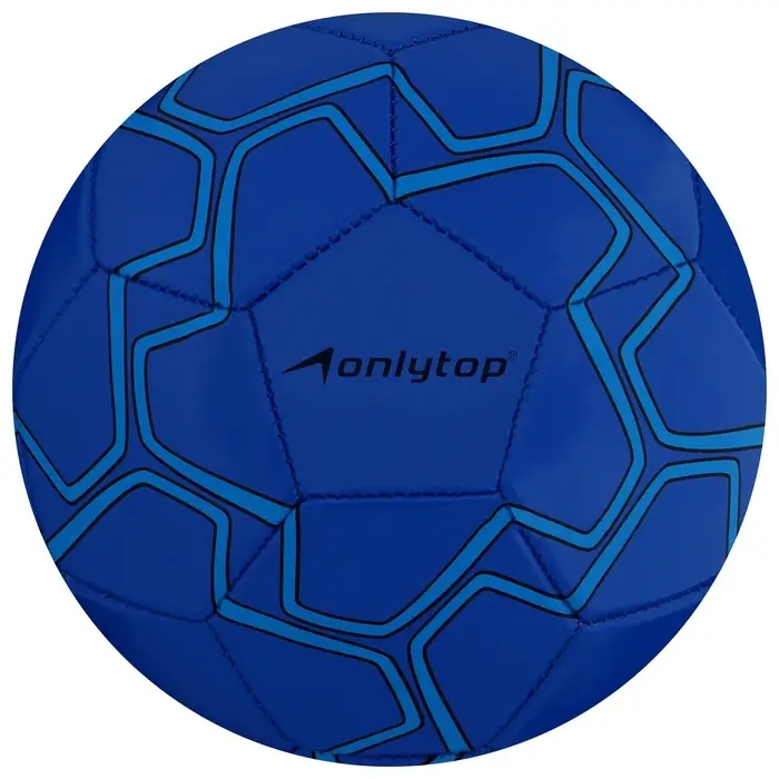 Мяч футбольный ONLYTOP, р. 5 (PVС, резиновая камера, машинная сшивка), цвет синий