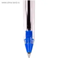 Ручка шариковая Schneider TOPS 505M, узел 1.0 мм, светостойкие синие чернила для документов, прозрачная