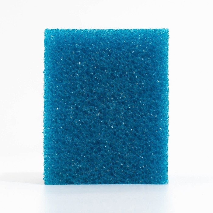 Губка прямоугольная для фильтра № 7, крупнопористая, 8 х 8 х 10 см, синяя