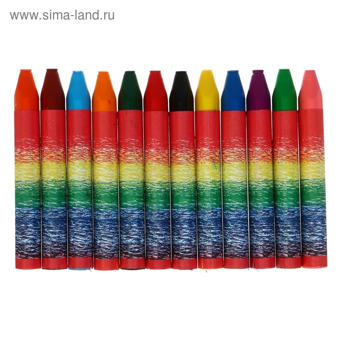 Мелки восковые 12 цветов "Кроха", треугольные