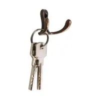 Крючок мебельный ТУНДРА TKd=005, двухрожковый, медь, 5 шт.