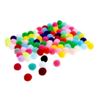 Набор текстильных деталей для декора &laquo;Бомбошки&raquo; 100 шт. набор, размер 1 шт. 1,2 см, цвет МИКС