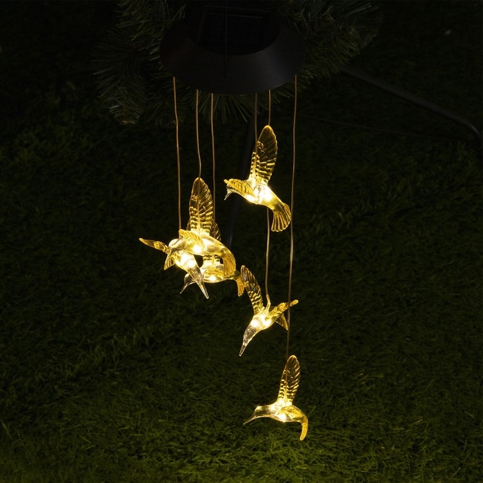 Садовый светильник на солнечной батарее &laquo;Колибри&raquo;, 12.5&times;86&times;12.5 см, 6 LED, свечение тёплое белое