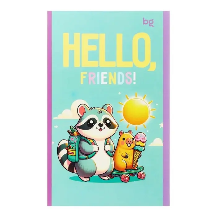 Блокнот А6, 24 листа в клетку на скрепке "Девочки", обложка мелованный картон, блок 60 г/м2, МИКС