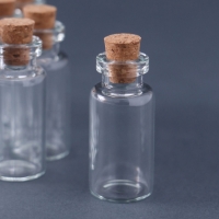Бутылочка с пробкой, стекло, прозрачная 3 мл набор 12 шт 3,5х1,6х1,6 см