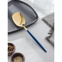 Лопатка из нержавеющей стали Magistro &laquo;Грэйс&raquo;, длина 26 см, цвет ручки голубой, цвет головы золотой