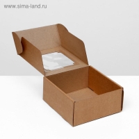 Коробка самосборная, с окном, крафт, 19 х 18 х 9 см