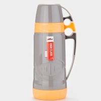 Термос 1 л, со стеклянной колбой, 11х31см, оранжевый