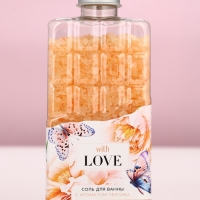 Соль для ванны во флаконе шоколад &laquo;С любовью&raquo;, аромат персика, 360 г, ЧИСТОЕ СЧАСТЬЕ