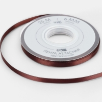 Лента атласная двухсторонняя №0850 6мм*25&plusmn;1м орехово-коричневый TR