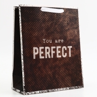 Пакет подарочный вертикальный "YOU are PERFECT", 26 &times; 32 &times; 12 см