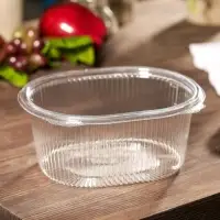 Контейнер одноразовый с неразъёмной крышкой, пластик, 1 л, 17.5&times;14.9&times;7.9 см, прозрачный