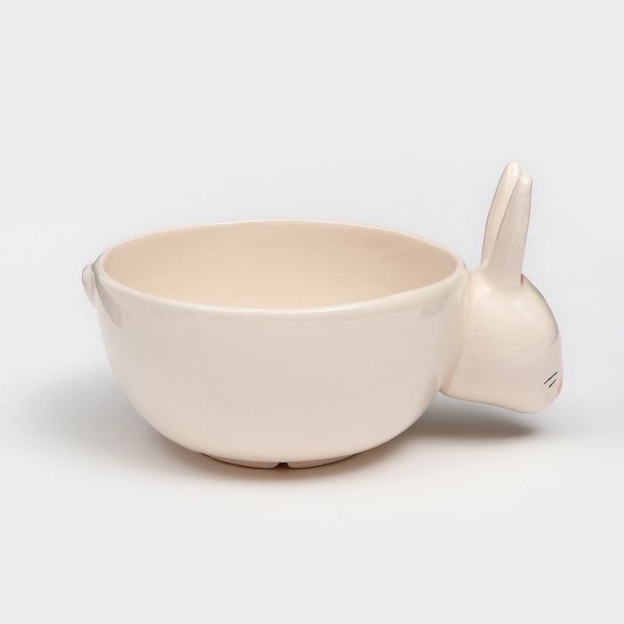 Тарелка глубокая &laquo;Зайчик&raquo;, бежевая, керамика, d=18 см, 1,6 л, Иран