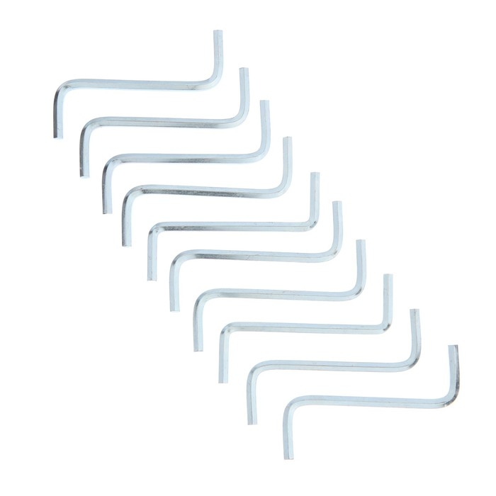 Ключ мебельный ТУНДРА, шестигранный S-образный, сталь 45, 4 мм, 10 шт.