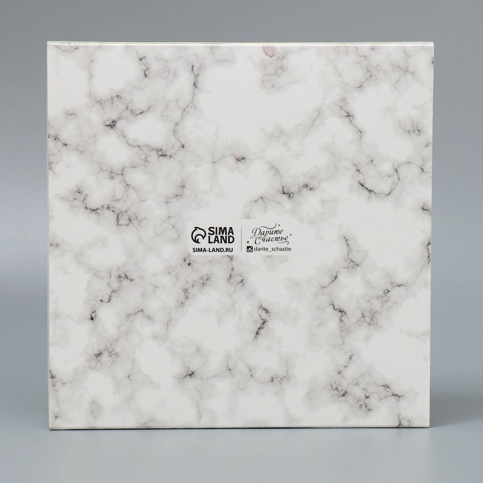 Коробка под 8 конфет и шоколад с ячейками, кондитерская упаковка, &laquo;Мрамор&raquo; 18 х 18 х 4 см