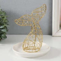 Сувенир металл, керамика подставка "Хвост кита" белый с золотом 14,2х14,2х17,3 см