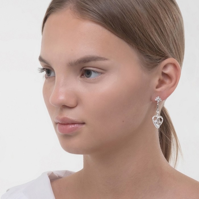 Клипсы «Грация» сердце объёмное, цвет МИКС Клипсы «Грация» сердце объёмное, цвет МИКС