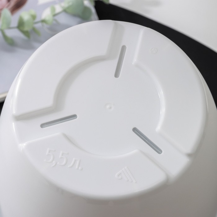 Горшок для цветов с поддоном &laquo;Афина&raquo;, 5,5 л, пластиковый, цвет белый