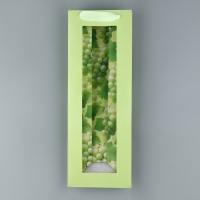 Пакет подарочный под бутылку, упаковка, &laquo;Виноград&raquo;, 36 х 13 х10 см