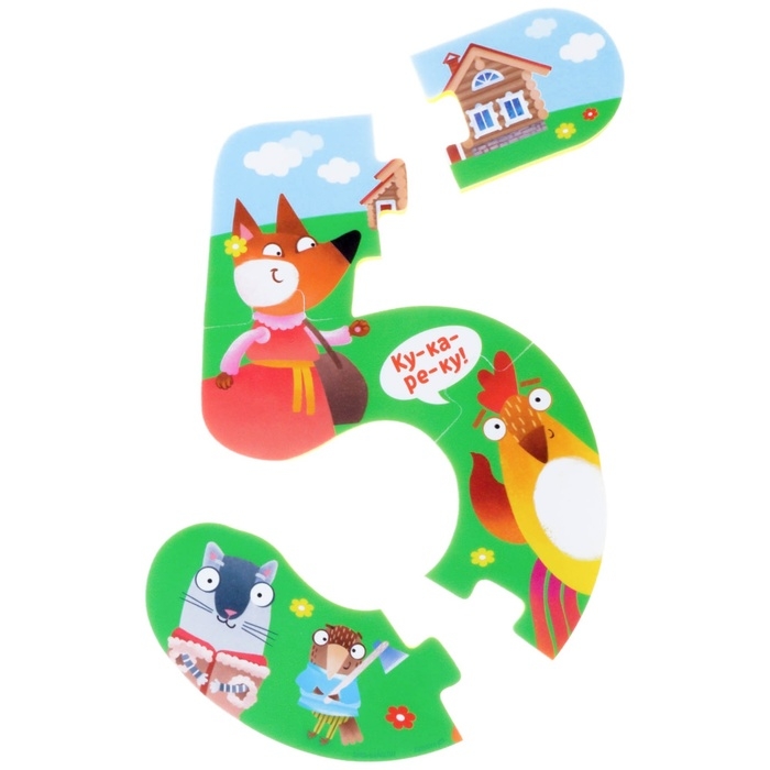 Мягкий пазл для малышей &laquo;Учим цифры: Сказки&raquo;, 5 пазлов, Крошка Я