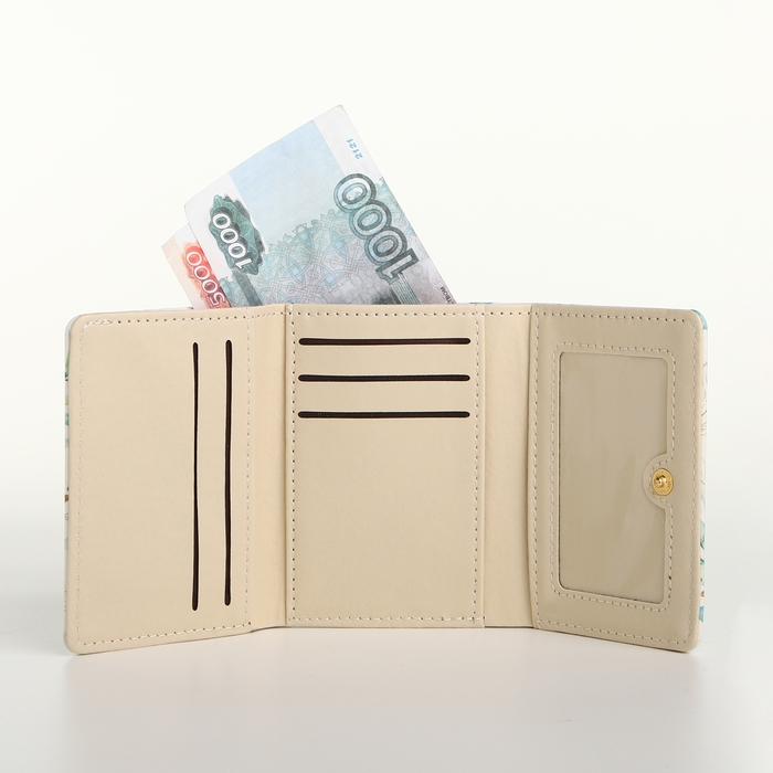 Кошелёк женский на кнопке, цвет белый