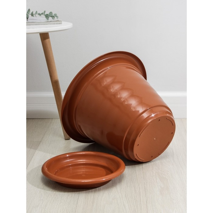 Горшок с поддоном &laquo;Виола&raquo;, 16 л, цвет коричневый