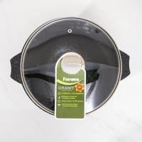 Казан &laquo;Гранит Stаr&raquo;, 4 л, стеклянная крышка, литые ручки, антипригарное покрытие, тёмно-синий