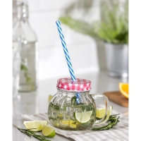Кружка стеклянная с крышкой и трубочкой &laquo;Тыковка&raquo;, 400 мл, 12,5&times;10 см, цвет МИКС