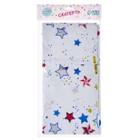 Скатерть &laquo;С днём рождения&raquo;, 137 &times; 183 см, цвет белый