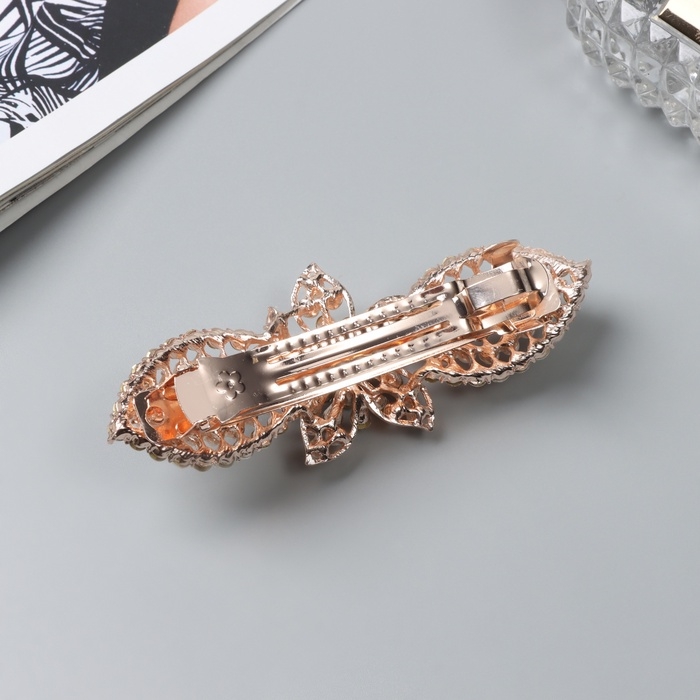 Заколка-автомат для волос "Джулиет галант" цветок, 9 см, золото