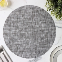 Салфетка сервировочная на стол Доляна &laquo;Ди&raquo;, d=38 см, цвет тёмно-серый