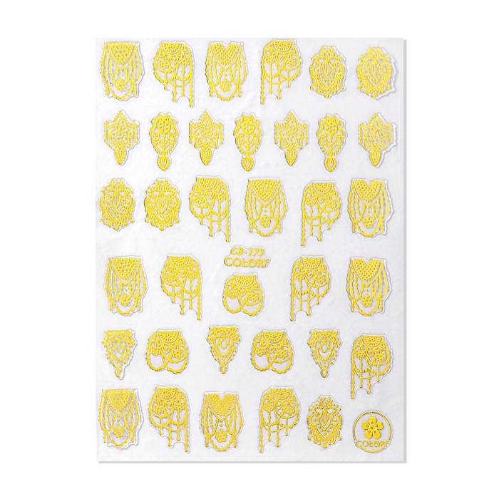 Наклейки для ногтей &laquo;Узоры&raquo;, цвет золотистый