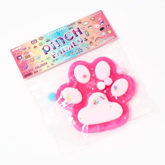 Сквиш антистресс - игрушка &laquo;Кошачья лапка&raquo;, с блёстками, МИКС