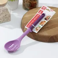 Ложка кулинарная с прорезями Доляна &laquo;Мегара&raquo;, 29 см, цвет фиолетовый