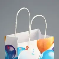 Пакет подарочный под бутылку, упаковка, &laquo;С Днём рождения&raquo;, белый крафт, 13 х 36 х 10 см