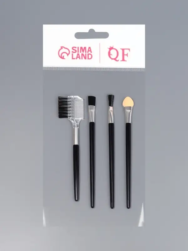 Кисти для макияжа, набор - 4 шт., чёрная