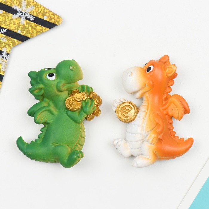 Магнит полистоун "Денежный дракоша" МИКС 4,5х1,5х6,5 см