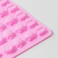 Форма для мармелада &laquo;Домик в лесу&raquo;, силикон, 21&times;13,7&times;1 см, 60 ячеек, цвет МИКС