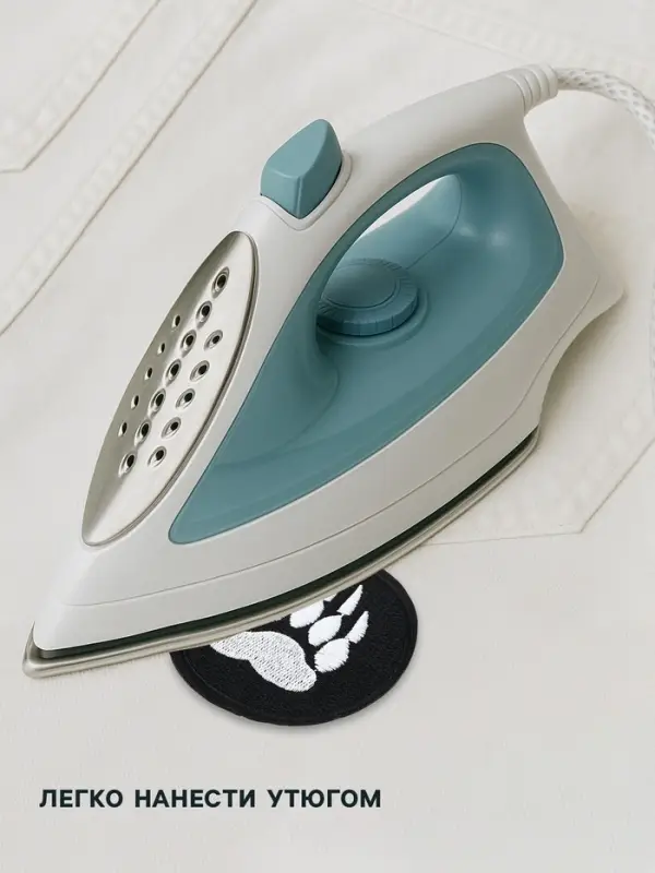 Термоаппликация &laquo;Лапа&raquo;, d=8 см, чёрная, белая