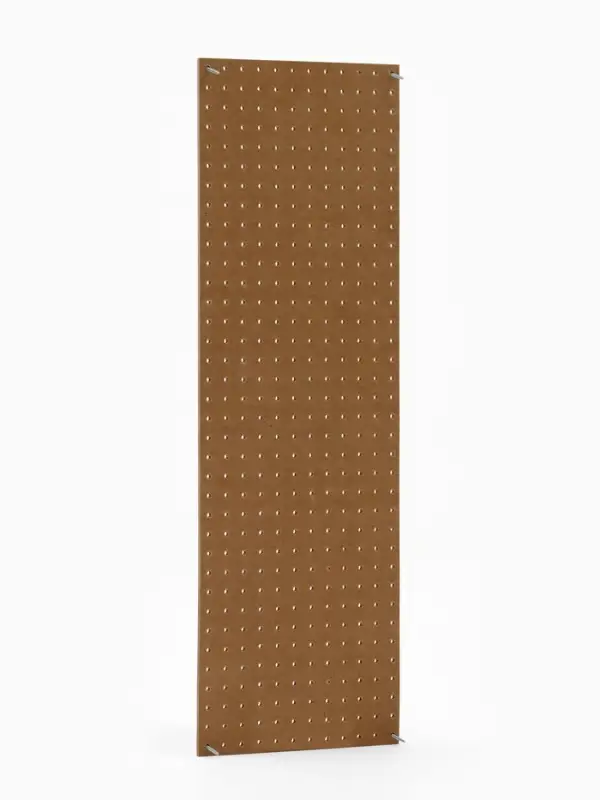 Настенная перфорированная панель ДСП односторонняя, 90&times;0.6&times;30 см, шаг 2.5 см, белая