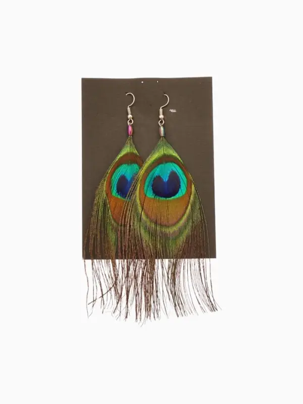 Серьги "Павлин" 5х12 см