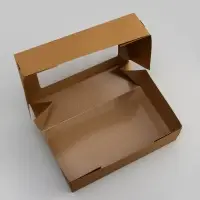 Упаковка для продуктов, крафт с окном, 23&times;14&times;6 см, 1.9 л