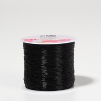 Нить для плетения 100&plusmn;1м d0,4мм эластичная силикон чёрный АУ