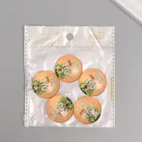 Кабошон стекло для творчества "Круг. Душа цветёт" 3х3 см