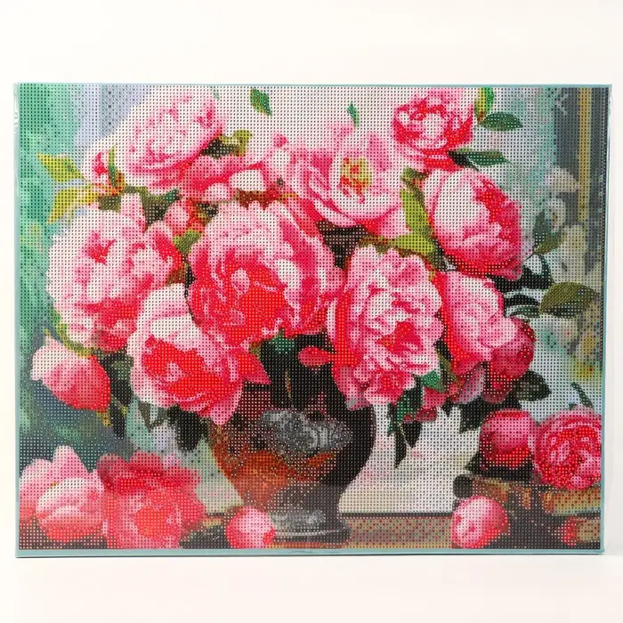 Алмазная вышивка полное заполнение "Пионы", на раме, 40*50 см