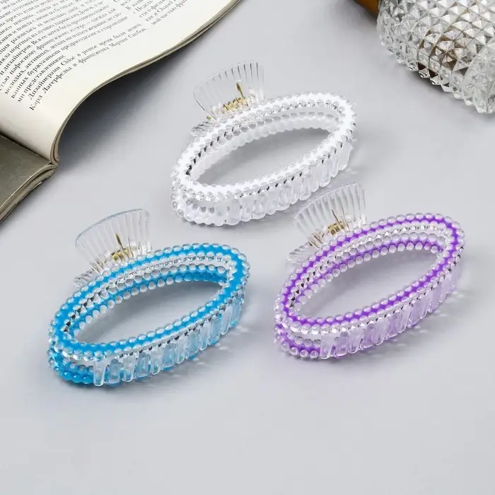 Крабик для волос &laquo;Хелен колор&raquo;, овал, 9 см, МИКС