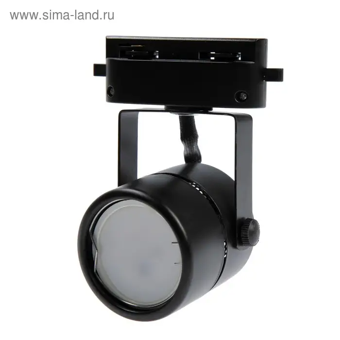 Трековый светильник под лампу Gu5.3, круглый, корпус черный