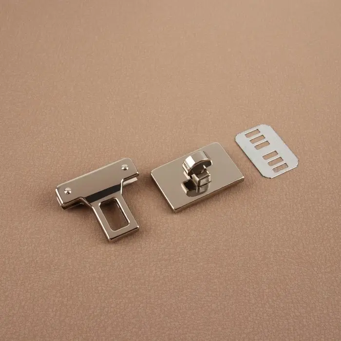 Застёжка для сумки, 3.3&times;3.3 см, цвет серебряный