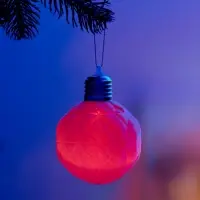 Елочный шар "Бархатный узор" 8 см, 1 LED, LR44x3 (в компл.), Т/БЕЛЫЙ